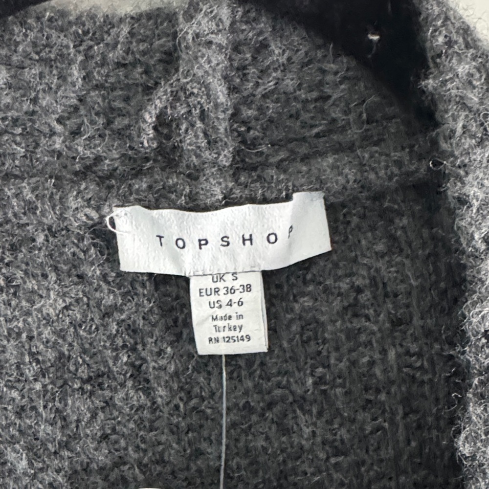 Topshop Charcoal Knit Cardigan - Picture 2 of 4